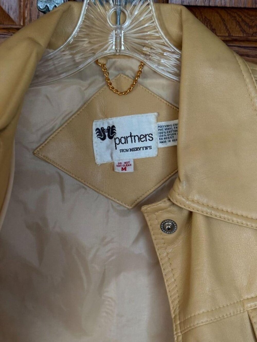 VTG 70s Partners from Mervyn’s Tan Leather Shirt Jacket Shacket Size M - Picture 4 of 8